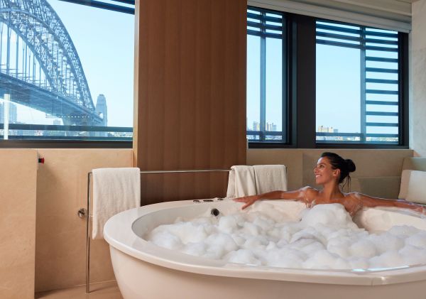 Woman in spa at the Park Hyatt, The Rocks